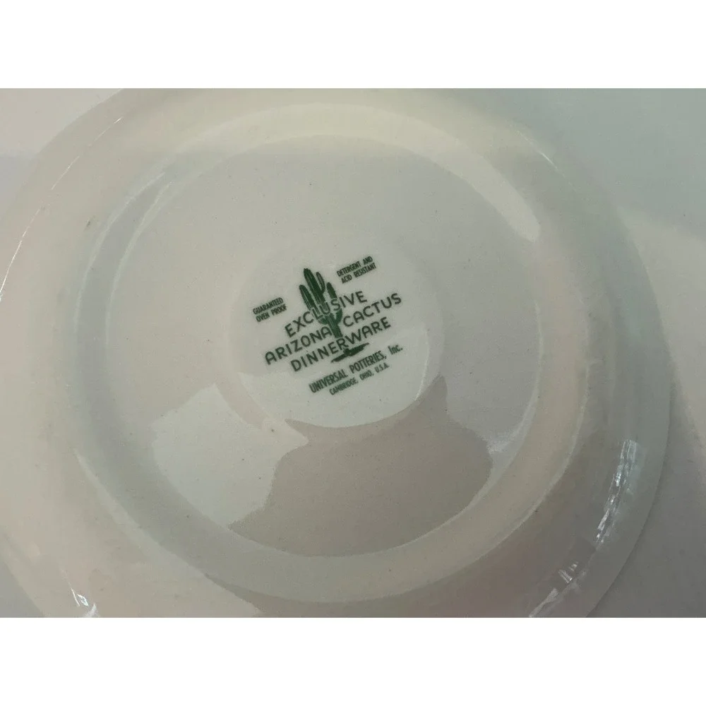Universal Potteries Vintage Arizona Cactus Tea Cup Saucer Set Century Yucca NWT